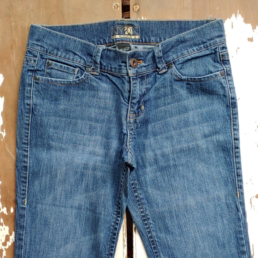 NY&C Platinum Cropped Jeans In Dark Indigo Wash - Picture 4 of 8